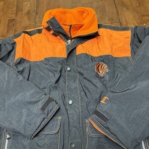 Champion Cincinnati Bengals 2XL NFL Black Orange Heavy Jacket Coat Quilted Liner